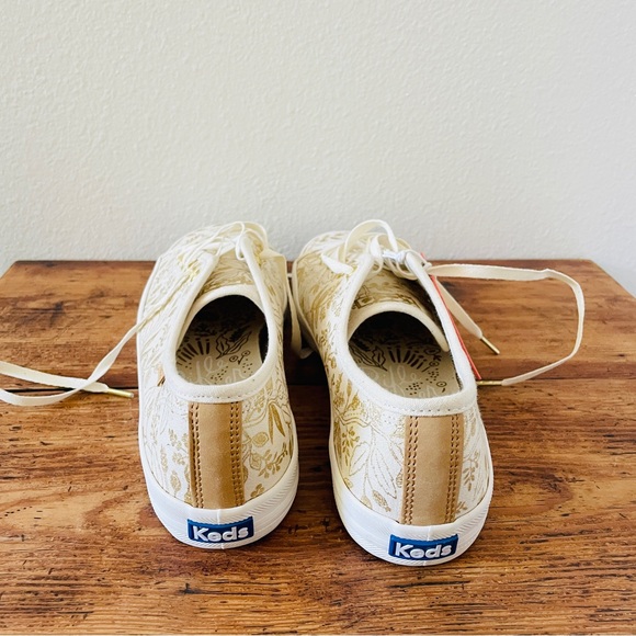 NWT Keds Rifle Paper Co. Queen Anne Gold Leaf Sneakers - Picture 6 of 8